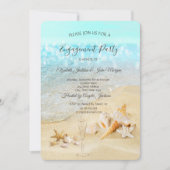 Beach Seashells Sand Wine Glass Verloving Kaart (Voorkant)
