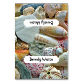 Beach Seashells Tented Place Cards Name Sjabloon Kaart (Voorkant)