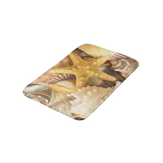 Beach Seashells Thema Badmat (Gekanteld)