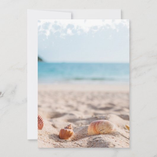 Beach Seashells viering van het leven Kaart (Achterkant)