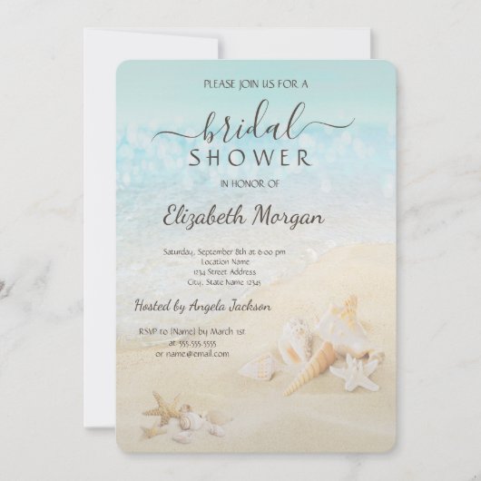 Beach Seashells Vrijgezellenfeest Kaart (Voorkant)
