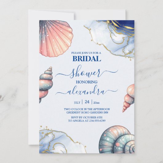 Beach Seashells Vrijgezellenfeest Kaart (Voorkant)