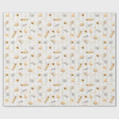 Beach Seashells Waterverf Cadeaupapier (Vlak)