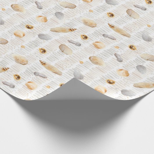 Beach Seashells Waterverf Cadeaupapier (Hoek)