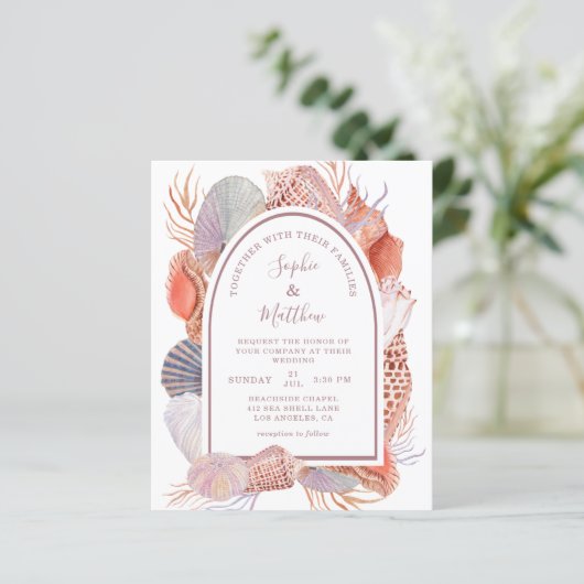 Beach Seashells Waterverf Coastal Chic (Staand voorkant)