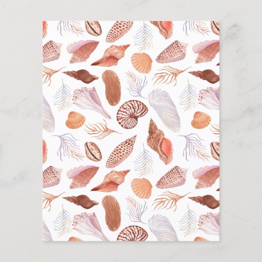 Beach Seashells Waterverf Coastal Chic (Achterkant)