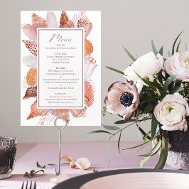 Beach Seashells Waterverf Coastal Chic Flat Menu