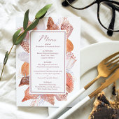 Beach Seashells Waterverf Coastal Chic Flat Menu