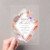 Beach Seashells Waterverf Coastal Chic Wedding Acryl Uitnodigingen (Insitu (Draagbaar))