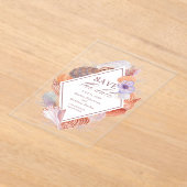 Beach Seashells Waterverf Coastal Chic Wedding Acryl Uitnodigingen (Laagn)