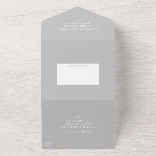 Beach Seashells Waterverf Coastal Chic Wedding All In One Uitnodiging (Buitenkant)