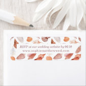 Beach Seashells Waterverf Coastal Chic Wedding Etiket (Insitu)