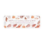 Beach Seashells Waterverf Coastal Chic Wedding Etiket (Voorkant)