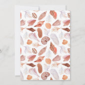 Beach Seashells Waterverf Coastal Chic Wedding Kaart (Achterkant)