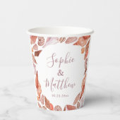 Beach Seashells Waterverf Coastal Chic Wedding Papieren Bekers (Achterkant)