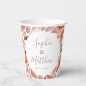 Beach Seashells Waterverf Coastal Chic Wedding Papieren Bekers (Voorkant)