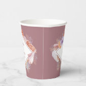 Beach Seashells Waterverf Coastal Chic Wedding Papieren Bekers (Rechts)