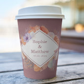 Beach Seashells Waterverf Coastal Chic Wedding Papieren Bekers