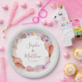 Beach Seashells Waterverf Coastal Chic Wedding Papieren Bordje (Feest)