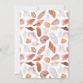 Beach Seashells Waterverf Coastal Chic Wedding Save The Date (Achterkant)