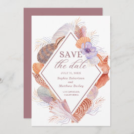 Beach Seashells Waterverf Coastal Chic Wedding Save The Date