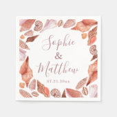 Beach Seashells Waterverf Coastal Chic Wedding Servet (Voorkant)