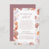 Beach Seashells Waterverf Coastal Weddenschap Deta Informatiekaartje (Voorkant / Achterkant)