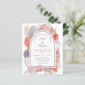 Beach Seashells Waterverf Coastal Wedding (Staand voorkant)