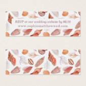 Beach Seashells Waterverf Coastal Wedding Website Mini Visitekaartjes (Voorkant /achterkant)