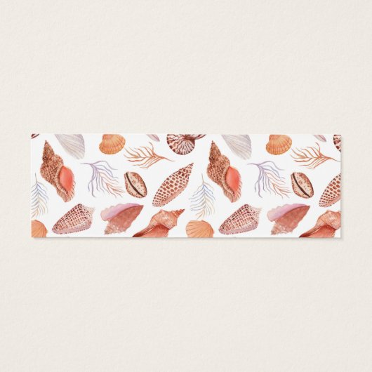 Beach Seashells Waterverf Coastal Wedding Website Mini Visitekaartjes (Achterkant)