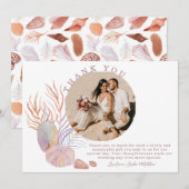 Beach Seashells Waterverf Kustfoto bruiloft Bedankkaart (Voorkant / Achterkant)