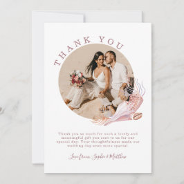 Beach Seashells Waterverf Kustfoto bruiloft Bedankkaart