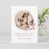 Beach Seashells Waterverf Kustfoto bruiloft Bedankkaart (Staand voorkant)