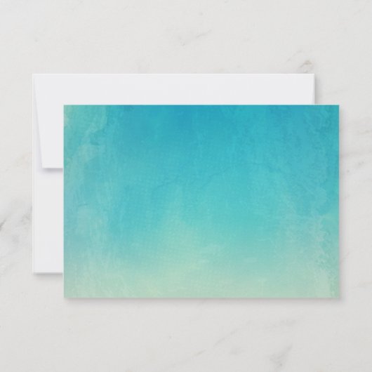 Beach Seashells Waterverf Turquoise Wedding RSVP (Achterkant)
