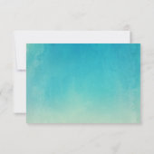 Beach Seashells Waterverf Turquoise Wedding RSVP Kaartje (Achterkant)