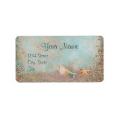 Beach Seashells Weddenschap Etiket (Voorkant)