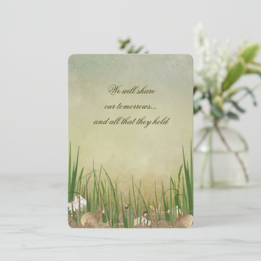 Beach Seashells Weddenschap Kaart (Staand voorkant)