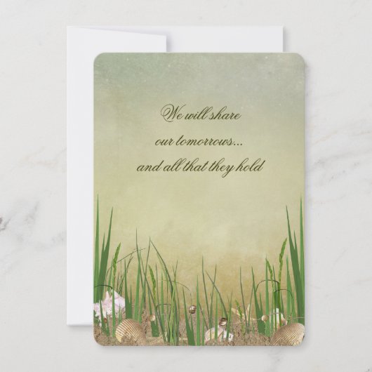 Beach Seashells Weddenschap Kaart (Voorkant)