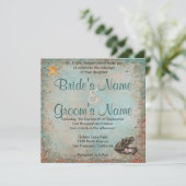 Beach Seashells Weddenschap Kaart (Staand voorkant)