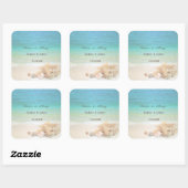 Beach Seashells Weddenschap Vierkante Sticker (Vel)