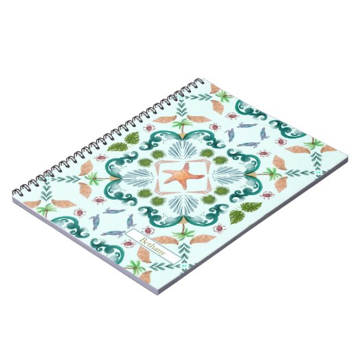 Beach Seashells Zee Life with Name Notitieboek (Linkerzijde)