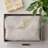 Beach Seashore Botanical Zee Weed Blue Decoupage Tissuepapier (Geschenk)