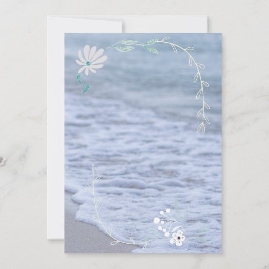 Beach Seashore bruids douche uitnodiging (Achterkant)