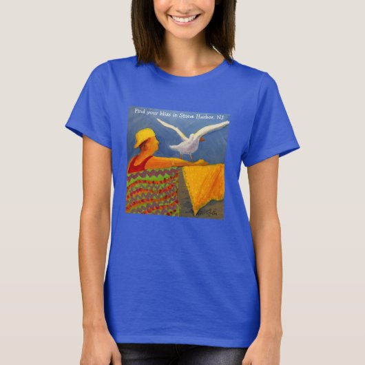 Beach/Seashore seagull en t-shirt voor liften (Voorkant)