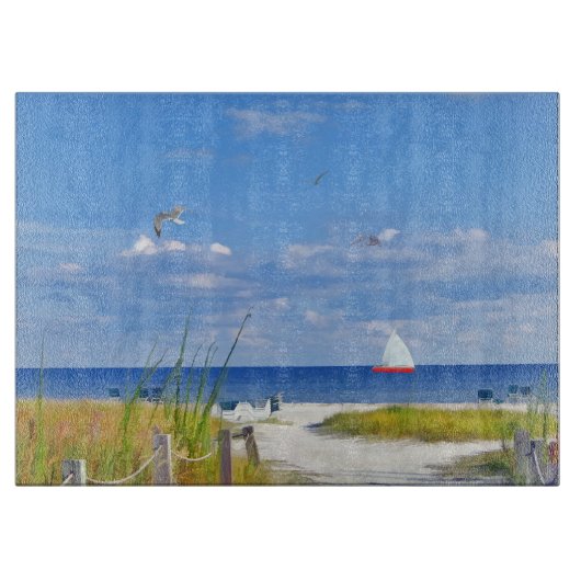 Beach, Seaside en vogels Snijplank (Voorkant)