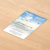 Beach Seaside Ocean Celebration of Life Funeral Acryl Uitnodigingen (Laagn)