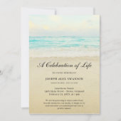 Beach Seaside Ocean Celebration of Life Funeral Kaart (Voorkant)