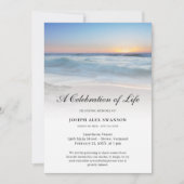 Beach Seaside Ocean Celebration of Life Funeral Kaart (Voorkant)