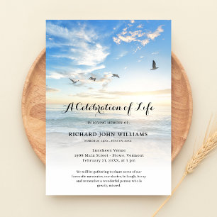 Beach Seaside Ocean Celebration of Life Funeral Kaart