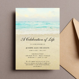 Beach Seaside Ocean Celebration of Life Funeral Kaart